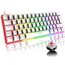 Mey İthalat Blic Rgb Oyuncu Klavyesi, 20 Modlu Ayarlanabilir Renk, Suya ve Toza Dayanıklı, Kırmızı Switch, Beyaz