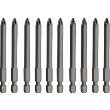 Mey İthalat (10'lu Set) Mıknatıslı Pozidriv Bits Uç Pz2 100 Mm, Kutulu Manyetik 1/4 Matkap Ucu, 10 cm