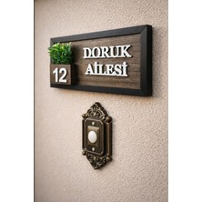 Mey İthalat Kişiye Özel Ahşap Kapı Isimliği Çiçekli, 10X20 cm Mdf Dekoratif Kapı Tabelası