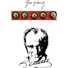 Esmay Atatürk Yaka Rozeti 10 Adet Gümüş Renk