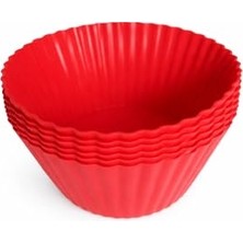 Mey İthalat Silikon Muffin Kalıbı, Düz, 6'lı Paket, Isıya Dayanıklı, Yapışmaz (1)