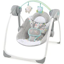 Mey İthalat Comfort 2 Go Kompakt Taşınabilir 6 Vitesli Müzikli Bebek Salıncağı, Katlanır, Hayali Orman, 0-9 Ay