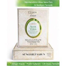 Mey İthalat Aloe Vera Özlü Doğal Süngerli Sabun, Hassas Ciltler Için Nemlendirici Köpüren Kokulu Banyo Süngerli Sabun
