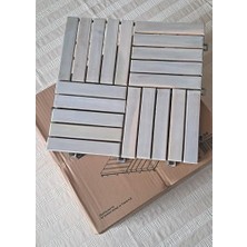 Mey İthalat Ahşap Yer Karosu, Organik Beyaz 30X30 Cm, 10'lu Paket, 0.9 M² Yer Kaplama
