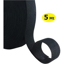 Mey İthalat Siyah Sırtsırta Cırt Bant, 5 Metre, En: 2 cm