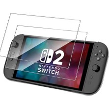 Mey İthalat Switch 2 Ekran Koruyucu Temperli Cam Için Tasarlanmış 2'li Paket; Ultra Dayanıklı, 9h Sertlik Kırılmaz, Çizilmeye Dayanıklı, Nintendo Switch 2 Ekran Koruyucu Için Kabarcıksız, Kılıf Dostu