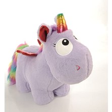 Mey İthalat Ithal 1. Kalite Peluş Tek Boynuzlu, At 50 cm Lila, Kanatlı Unicorn Pony