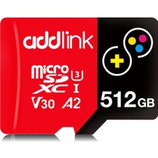 Addlink Addlınk 512GB Turboplay AD512GBMSXT3A Uhs1 V30 U3 A2 Micro Sd Hafıza Kartı