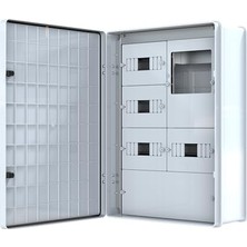 Mey İthalat IP65 Sıva Üstü Trifaze Sayaç Panosu, 36 Sigortalı, 25A-160A, 50 x 70 x 22.5 Cm, Poli 043