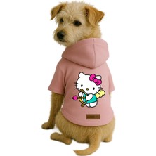 Mey İthalat Baskılı Içi Polarlı Köpek ve Kedi Kıyafeti, Pembe Kapüşonlu Hoodie B8228 M