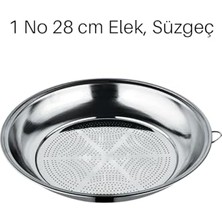 Mey İthalat 28 cm Paslanmaz Çelik Süzgeç ve Kevgir Seti, 1 No