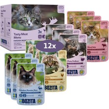 Mey İthalat Kediler Için Soslu Etli Yaş Mama, 12 x 85 G Pouch