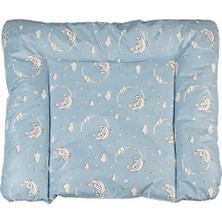Mey İthalat Elyaf Dolgulu Pvc Alt Değiştirme Minderi, Sıvı Geçirmez, Leke Tutmaz, Aydede Desenli, Mavi, 75 x 85 cm