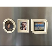 Kentex 3D Baskı 3lü Mini Tablo Çerçeve Buzdolabı Magneti Güçlü Mıknatıslı Fotoğraflık Dekoratif Set