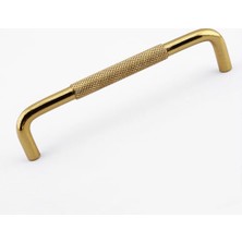 Mey İthalat Tırtıklı Altın Gold Metal Kulp Mobilya Çekmece Dolap Dolabı Modern Kapak Kulpları, 128 Mm, 12.8 cm