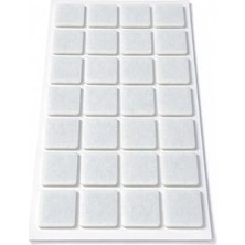 Mey İthalat Yapışkanlı Keçe Ped, Çizilme ve Gürültü Önleyici, Kare, 25 mm x 25 Mm, 32 Parça, Beyaz, Sandalye Koltuk Ayağı Için, Parke Zemin Koruma
