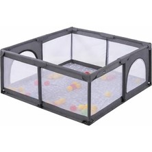 Mey İthalat Bebek Oyun Alanı, 125 x 125 x 65, Taşınabilir Oyun Parkı, Bej, Mesh Yan Paneller, Gri