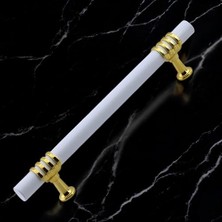 Mey İthalat Eylül Mobilya Mutfak Dolabı Çekmece Dolap Kulpları Kapak Kulpu Kulbu Beyaz Altın 128 mm Metal Kulp