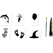 Mey İthalat Zebra ve Cadı Desenli Geçici Dövme Seti, Hint Kınasıyla