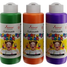 Mey İthalat Yeşil-Mor-Turuncu Parmak Boyası Set, 3X120 Ml, 3'lü