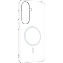 Happy Trend Samsung Galaxy S24 Fe ile Uyumlu Kılıfı Şeffaf Ince M-Safe Şarj Özellikli Kamera Lens Korumalı Sert Silikon Kapak London Renksiz