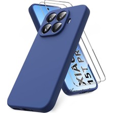 Happy Trend Samsung Galaxy A26 Uyumlu Kılıf – Kamera Korumalı Yumuşak Renkli Mat Silikon + 9h Temperli Cam 2in1 Set (Lacivert, Samsung Galaxy A26)