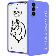 Happy Trend Samsung A57 ile Uyumlu Kılıf, Içi Kadife Kaplamalı Ince Sıvı Silikon Kapalı Kamera Tam Koruma Yumuşak Silikon Kapak, Indigo