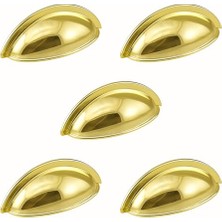 Mey İthalat Çanak Kulp 5 Adet 64 mm Gold Altın Metal Mobilya ve Mutfak Kulpu