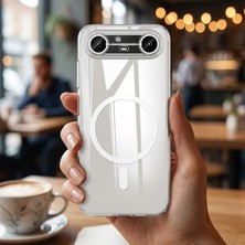 Caseonn Tecno Spark Slim 5g Kılıf Magsafe Özellikli Sararmaz Kristal Sert Kapak Şeffaf