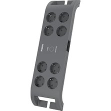 Mey İthalat SPN3180A/62 Akım Korumalı Priz, 2400J, 8'li (2m), Gri