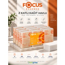 Focus Essence Z Katlı Kağıt Havlu 2 Katlı 200 Yaprak 20X20 cm 12 Paket 2400 Yaprak – 50008662