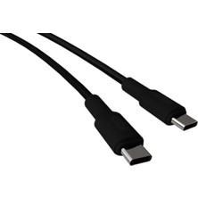 Mey İthalat Siyah Uçlu 100 cm Type-C - Type-C Power Delivery Hızlı Şarj Kablosu