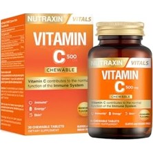 Mey İthalat 500 Mg Çiğnenebilir C Vitamini, Şekersiz ve Glutensiz 30 Tablet