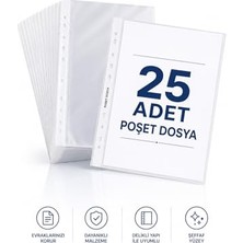 Mey İthalat 25 Adet A4 Şeffaf Dosya Föy Poşet Dosya