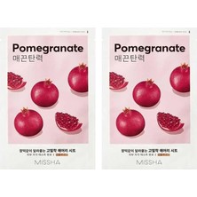 Mey İthalat Nar Özlü Yaşlanma Karşıtı Yaprak Maske, Airy Fit Sheet Mask Pomegranate (1AD), 2'li Paket