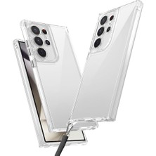 Happy Trend Samsung Galaxy S25 Ultra ile Uyumlu Kılıfı Şeffaf Silikon Askılı Darbe ve Kamera Lens Korumalı Tarz Ince Kapak Snap
