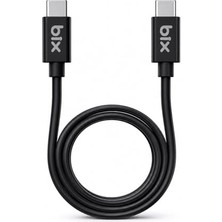 Mey İthalat BX-UC02C 60W Type-C To Type-C Hızlı Şarj ve Data Kablosu 1.2 Metre Siyah
