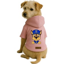 Mey İthalat Baskılı Içi Polar Köpek ve Kedi Kıyafeti, Pembe Kapüşonlu Hoodie B37AF M