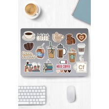 Mey İthalat Kahve Temalı Sticker Etiket Seti, Coffee Sticker, Laptop, Notebook ve Telefon Için