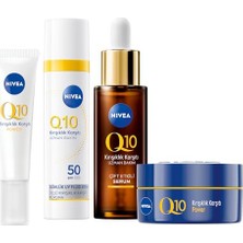 Mey İthalat Q10 SPF50 Güneş Koruyucu Yüz Bakım Kremi 40 Ml, Kırışıklık Karşıtı Serum 30 Ml, Göz Kremi ve Gece Kremi