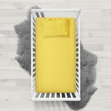Mey İthalat 70X130 Lastikli Ranforce Bebek Çarşaf Takımı, Sarı