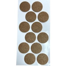 Mey İthalat Kahverengi Yuvarlak Yapışkanlı Sandalye, 4 Cm, 12 Adet, Koltuk Altı Parke Koruma Keçesi, Masa