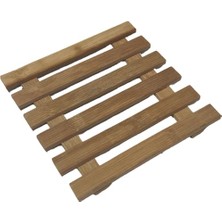 Mey İthalat Doğal Bambu Kare Nihale, 15X15 Cm, Sıcak Tencere Altlığı
