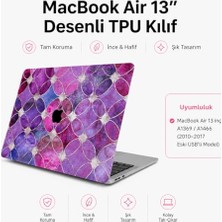 Mey İthalat MacBook Air 13 Inç Kılıf A1466 A1369 Uyumlu Çiçek Desenli Tpu Kapak Pembe