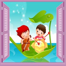 Mey İthalat Çocuk ve Bebek Odası Pencere Posteri Duvar Kağıdı, Yaprak
