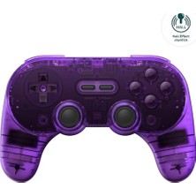 Mey İthalat Pro 2 Bluetooth Controller With Hall Effect Joysticks; 2 Pro Back Paddle Buttons, Wireless Gaming Controller For Switch/switch 2, Pc, Android, And Steam Deck & Apple(Transparent Purple Edition)