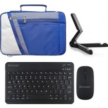 Mey İthalat Lenovo Ideapad Pro (2025) TB375FC 12.7 Inch Uyumlu Tablet Çanta, Türkçe Bluetooth Klavye, Mouse, Stand - AL4383, Lacivert