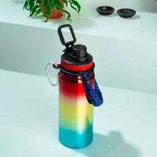 Mey İthalat 1395-3 Paslanmaz Çelik Sızdırmaz Çift Katmanlı Taşıma Askılı Çay ve Kahve Termosu Kırmızı 700 ml