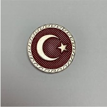 Mey İthalat Türk Bayraklı Yaka Rozeti, Gri Çerçeveli