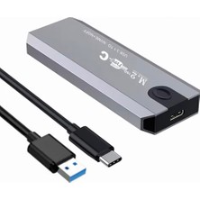 Mey İthalat M.2 Nvme Usb3.1 Tip-C Gen2 10GBPS Type-C Nvme+Ngff Adaptörü, Gri Alüminyum, Taşınabilir Katı Hal Sürücü Kasası, Laptop ve MacBook Için